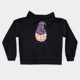 Valentine's Day 2024 Gnome Butt Cute Gnome Leopard Kids Hoodie